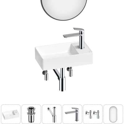 Мини-раковина для ванной комнаты или туалета Wellsee WC Area в наборе 6 в 1 20218095R