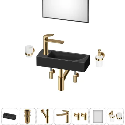 Комплект Wellsee 7 в 1 Lavinia Boho Bathroom Sink накладная/подвесная раковина 38x14 см 20219554R