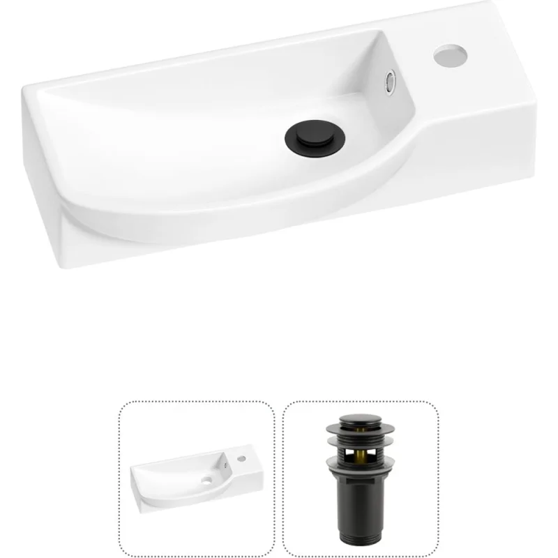 Комплект Wellsee 2 в 1 Lavinia Boho Bathroom Sink накладная/подвесная раковина 50x24 см 20216162R