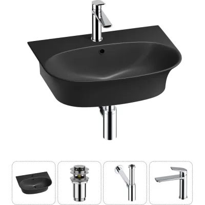 Комплект Wellsee 4 в 1 Lavinia Boho Bathroom Sink накладная/подвесная раковина 55x43 см 20216715R