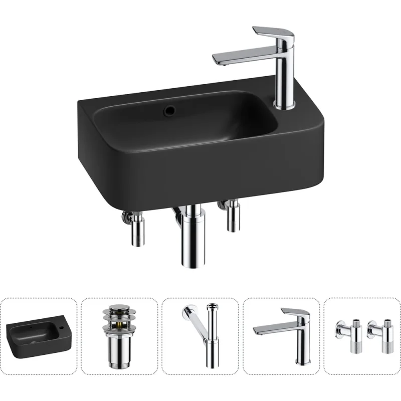 Комплект 5 в 1 Lavinia Boho Bathroom Sink накладная/подвесная раковина 45x27 см 20216522R