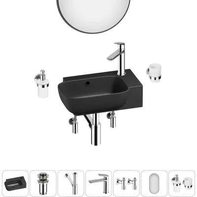 Комплект 7 в 1 Wellsee Lavinia Boho Bathroom Sink накладная/подвесная раковина 40x24 см 20219776R