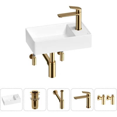 Мини-раковина для ванной комнаты или туалета Wellsee WC Area в наборе 5 в 1 20213624R