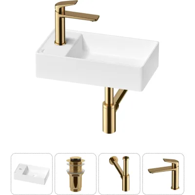 Мини-раковина для ванной комнаты или туалета Wellsee WC Area в наборе 4 в 1 20213820R