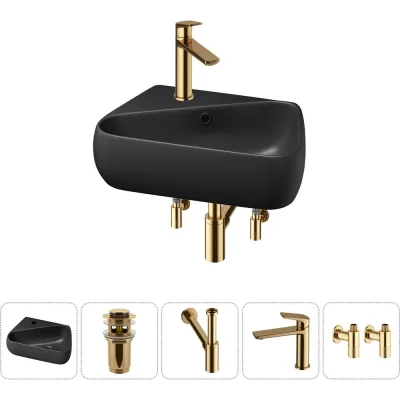 Комплект Wellsee 5 в 1 Lavinia Boho Bathroom Sink накладная/подвесная раковина 44x27 см 20216608R