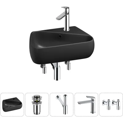 Комплект Wellsee 5 в 1 Lavinia Boho Bathroom Sink накладная/подвесная раковина 44x27 см 20216634R