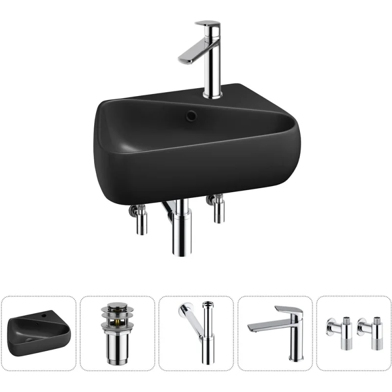 Комплект Wellsee 5 в 1 Lavinia Boho Bathroom Sink накладная/подвесная раковина 44x27 см 20216634R