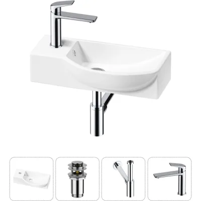 Комплект 4 в 1 Wellsee Bathroom Sink накладная/подвесная раковина 45x24 см состоит 20216085R