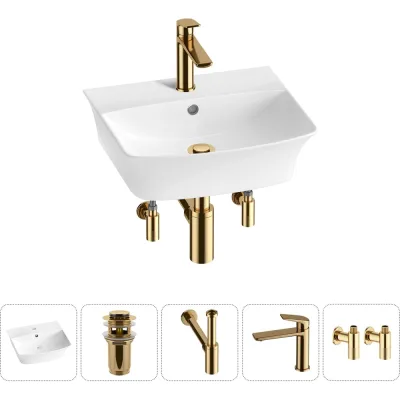 Комплект 5 в 1 Wellsee Bathroom Sink накладная/подвесная раковина 45x40 см состоит 20216763R