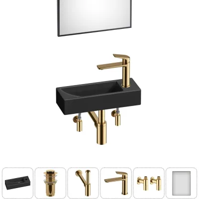 Комплект Wellsee 6 в 1 Lavinia Boho Bathroom Sink накладная/подвесная раковина 38x14 см 20219565R