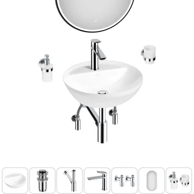 Набор Wellsee 7 в 1 Cute Twin R накладная раковина 42x42 см 20218951R