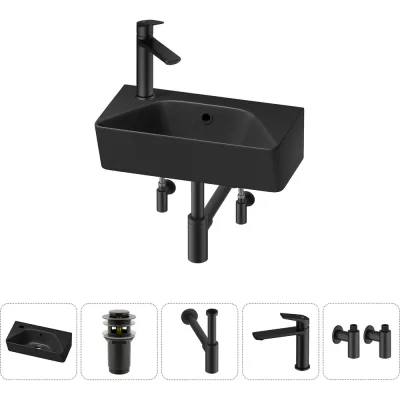 Комплект 5 в 1 Wellsee Bathroom Sink накладная/подвесная раковина 40x22 см состоит 20216467R