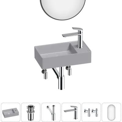 Мини-раковина для ванной комнаты или туалета Wellsee WC Area в наборе 6 в 1 20218125R