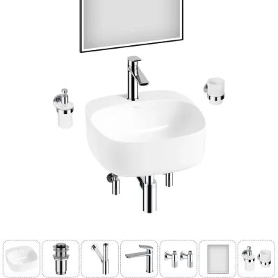 Набор Wellsee 7 в 1 Ideal накладная раковина 42x42 см 20218679R