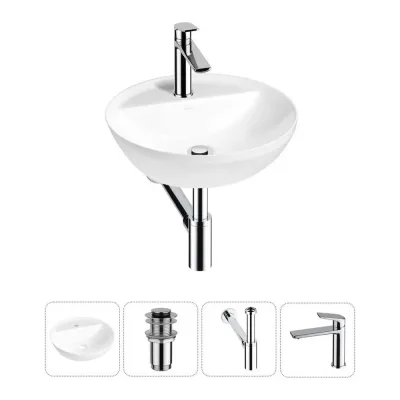 Набор Wellsee 4 в 1 Cute Twin R накладная раковина 42x42 см 20213330R