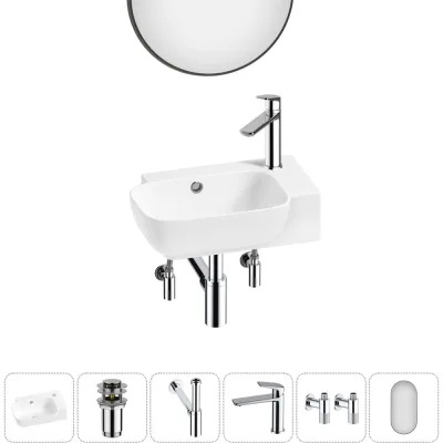 Комплект Wellsee 6 в 1 Lavinia Boho Bathroom Sink накладная/подвесная раковина 40x24 см 20219765R