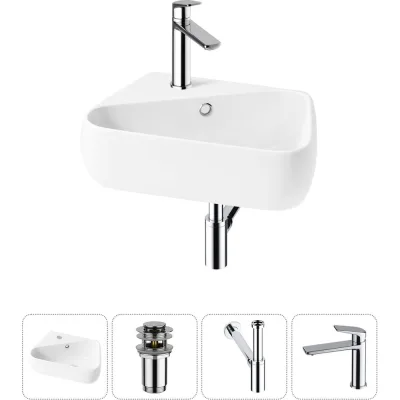 Комплект Wellsee 4 в 1 Lavinia Boho Bathroom Sink накладная/подвесная раковина 44x27 см 20216589R