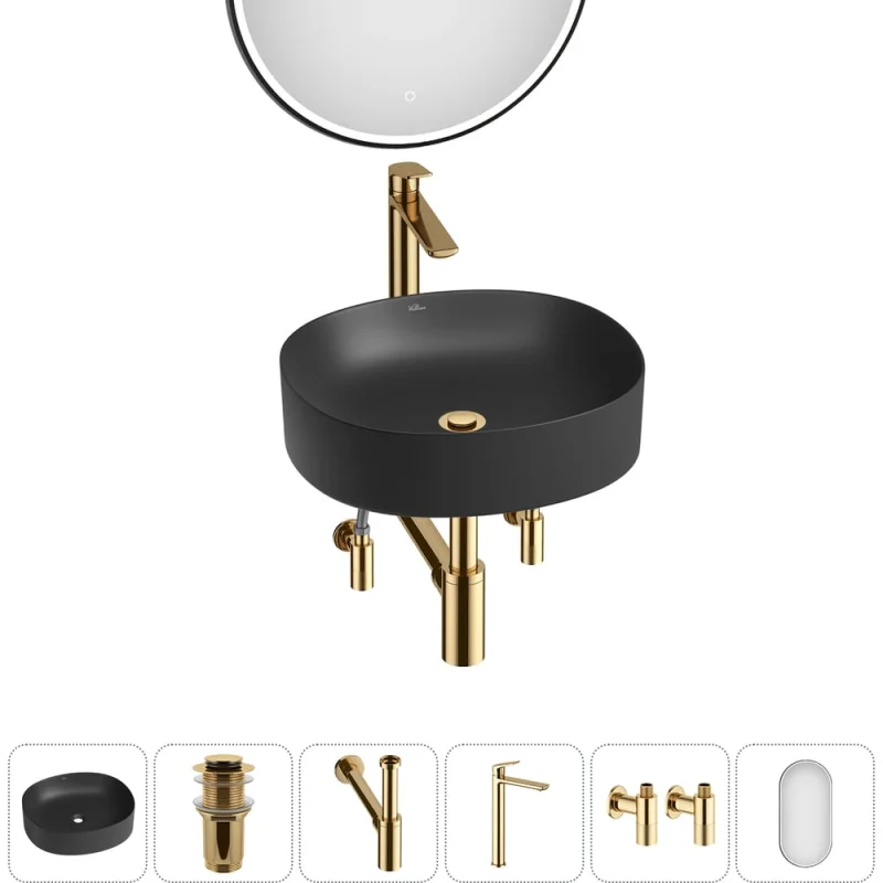 Набор Wellsee 6 в 1 Belle Spa 2.0 накладная раковина 45x42 см 33580 20218429R