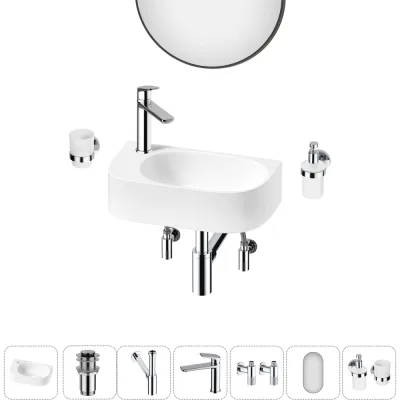 Комплект Wellsee 7 в 1 Lavinia Boho Bathroom Sink накладная/подвесная раковина 40x22 см 20219755R