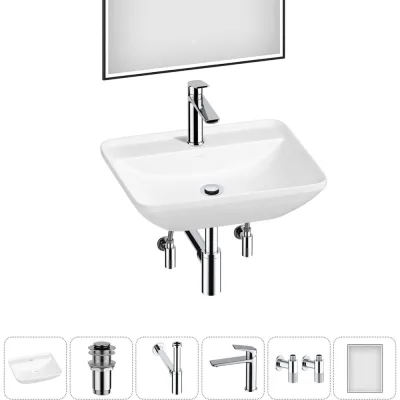 Набор Wellsee 6 в 1 Cute Twin S накладная раковина 55x42 см 20218971R