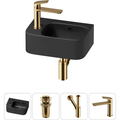 Комплект 4 в 1 Wellsee Bathroom Sink накладная/подвесная раковина 37x25 см состоит 20216549R