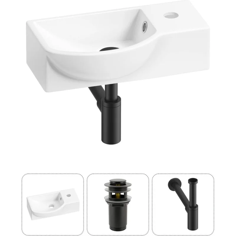 Комплект Wellsee 3 в 1 Lavinia Boho Bathroom Sink накладная/подвесная раковина 40x23 см 20216054R