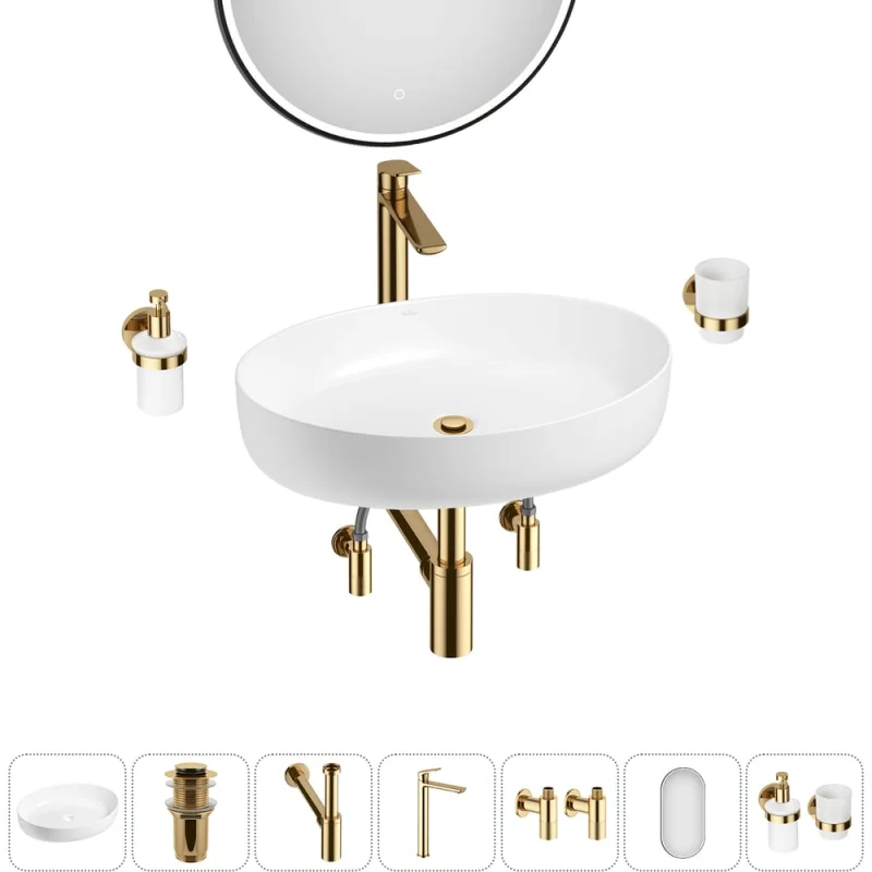 Набор Wellsee 7 в 1 Belle Spa 3.0 накладная раковина 55x41 см 20218495R