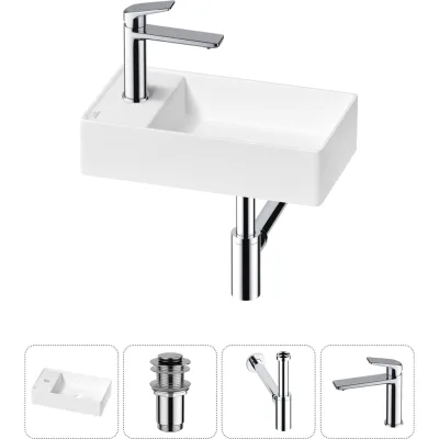 Мини-раковина для ванной комнаты или туалета Wellsee WC Area в наборе 4 в 1 20213818R