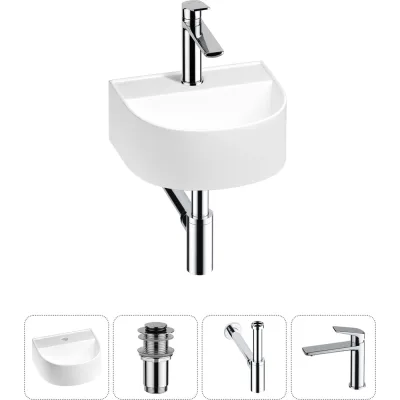 Мини-раковина для ванной комнаты или туалета Wellsee WC Area в наборе 4 в 1 20212117R