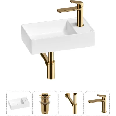 Мини-раковина для ванной комнаты или туалета Wellsee WC Area в наборе 4 в 1 20213636R