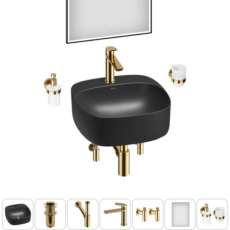 Набор Wellsee 7 в 1 Ideal накладная раковина 42x42 см 326904000, 18 20218696R