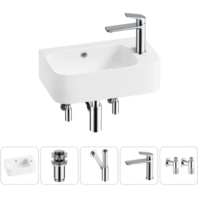 Комплект Wellsee 5 в 1 Lavinia Boho Bathroom Sink накладная/подвесная раковина 45x27 см 20216509R