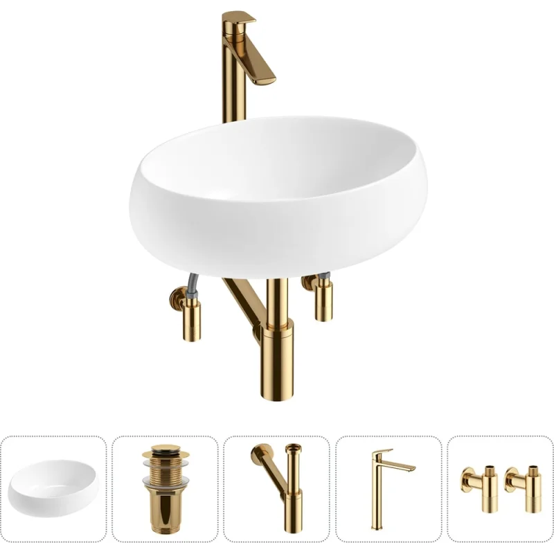 ΠΠΎΠΌΠΏΠ»Π΅ΠΊΡ 5 Π² 1 Wellsee Lavinia Boho Bathroom Sink Π½Π°ΠΊΠ»Π°Π΄Π½Π°Ρ ΡΠ°ΠΊΠΎΠ²ΠΈΠ½Π° 46x31 ΡΠΌ (ΡΠΎΡΡΠΎΠΈΡ ΠΈΠ· 3331108 20215077R