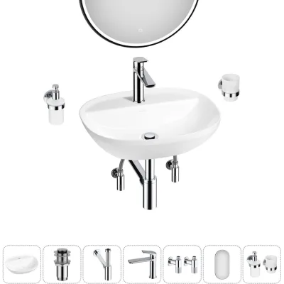 Набор Wellsee 7 в 1 Cute Twin R накладная раковина 50x42 см 20218959R
