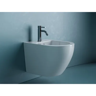 Подвесное биде Ceramicanova Uno, 1 отверстие под смеситель, с крепежом для полностью скрытого монтажа, цвет белый CN11002