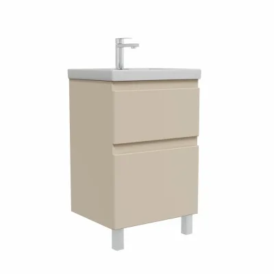 Тумба напольная Sanstar Riana 50 с раковиной Фостер 50 (комплект) для ванной комнаты, cappuccino 553.1-1.4.1.КФОС
