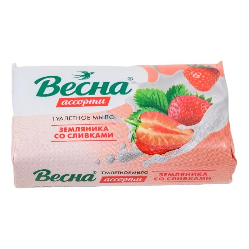 Туалетное мыло ВЕСНА Земляника со сливками, Гост, 90г 6090 605146