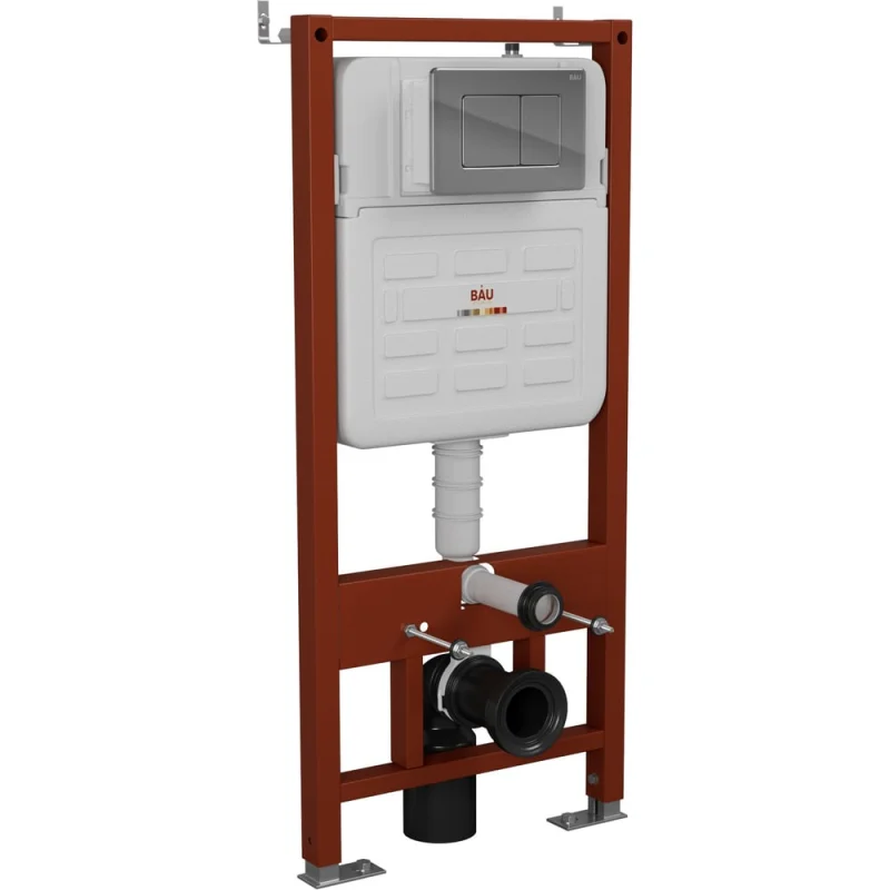 Инсталляция усиленная Bauedge BAU IDEAL, клавиша BAU Light антивандальная, нержавеющая сталь хром E458103-E00105