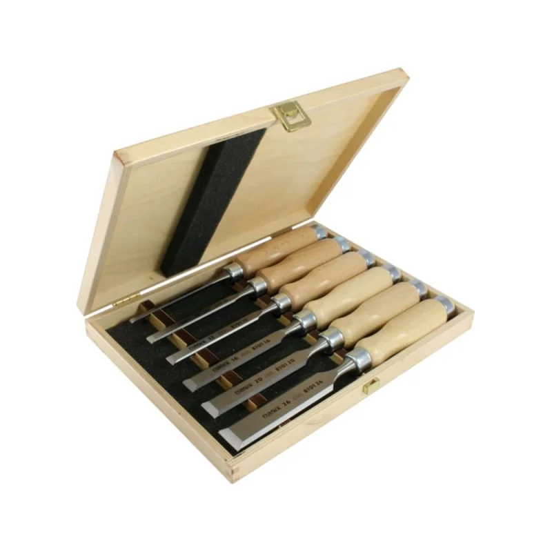 Набор из 6 плоских стамесок Narex Wood Line Profi (светлые) 853055
