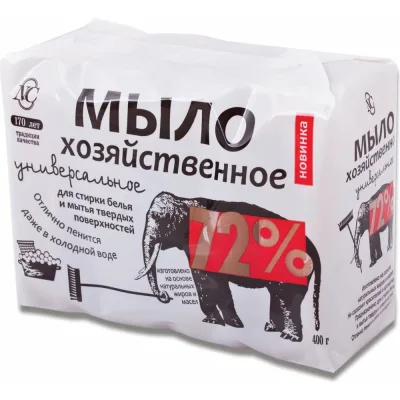 Хозяйственное мыло НЕВСКАЯ КОСМЕТИКА 72 комплект 4 шт х 100 г , в упаковке, 11421 600892