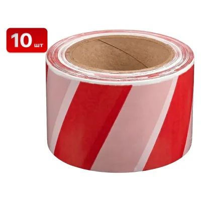 Сигнальная лента SAMGRUPP 75 мм 200 м красно-белая (10 шт) SR-069075200-10
