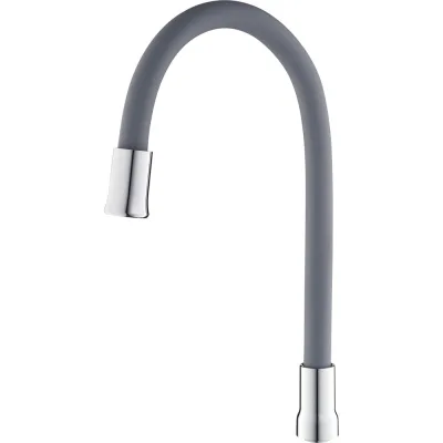 Излив для кухни AQUEDUC 348897, 50 см, гибкий силикон, аэратор и гайка ABS пластик, серый, ЭК000148897