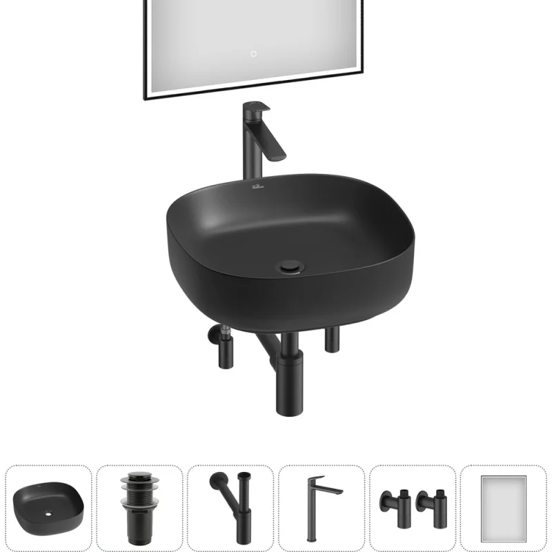 Набор Wellsee 6 в 1 Belle Spa 3.0 накладная раковина 45x45 см 20218512R