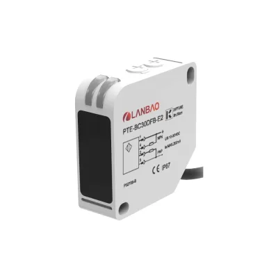 Оптический датчик диффузный Lanbao PTE-BC200SK Sn=2000 мм, реле, 24-240 AC/DC, кабель 2м 07-00039528