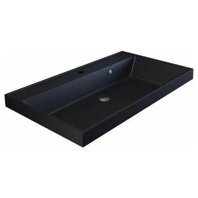 Кварцевая раковина для ванной комнаты uperwood Classic Quartz 80 см, черная матовая, космос 291030022