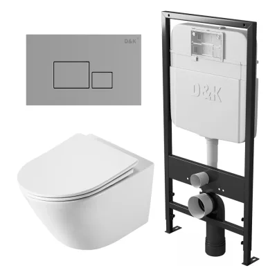 Комплект DQ унитаз DK Rhein.Bach DT1476516, инсталляция DK DI8055119, клавиша смыва DK Quadro DB1519 DS1471602