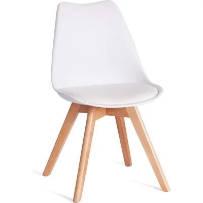 Стул Tetchair комплект 4 шт Tulip (mod. 73-1) дерево/пластик/экокожа, 47,5x55x80 см, белый 20185