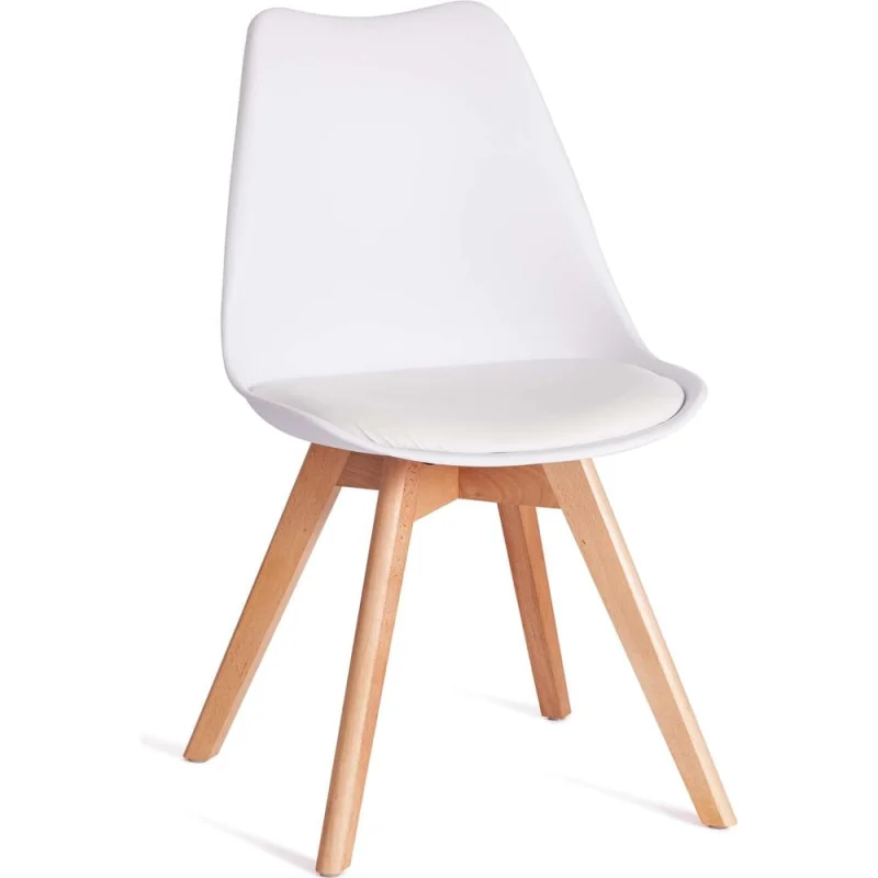 Стул Tetchair комплект 4 шт Tulip (mod. 73-1) дерево/пластик/экокожа, 47,5x55x80 см, белый 20185