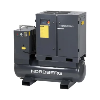 Компрессор винтовой NORDBERG 15 кВт, 10 бар, 2150 л/мин, ресивер 410 л, с частотным преобразователем, осушитель NCF20RD