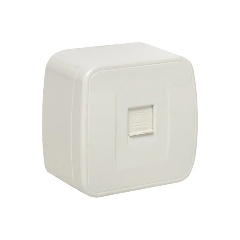 Розетка EKF Phone Минск, 1-местная, ОП, белая, Basic EGT01-034-10